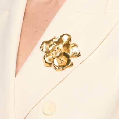 Broche « fleurs d’or » Magnolia