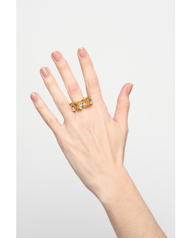 Bague ajustable « 3 fleurs » Eugenie