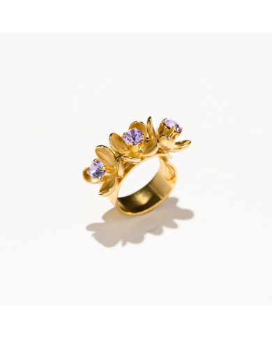Bague ajustable « 3 fleurs » Eugenie