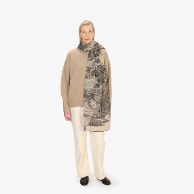 Écharpe en Laine 100 - Piranesi - Noir - Inoui Éditions