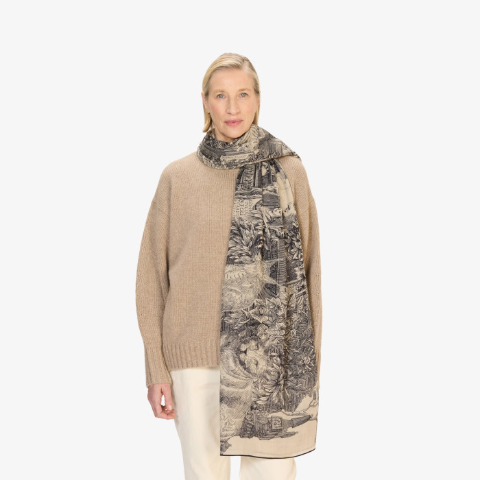 Écharpe en Laine 100 - Piranesi - Noir - Inoui Éditions