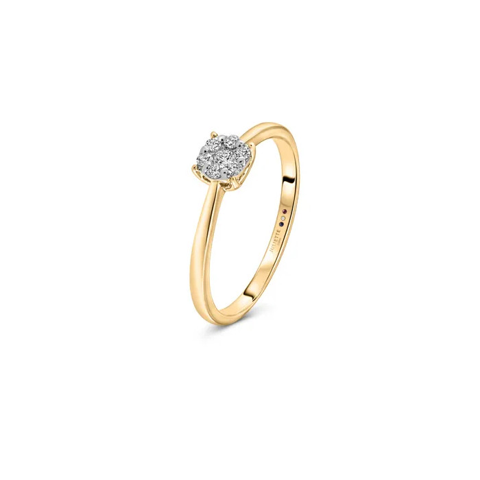 Bague en or jaune avec diamants - Taille 52