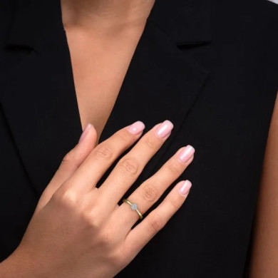 Bague en or jaune avec diamants - Taille 52