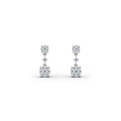 Boucles d'oreilles en or blanc avec diamants