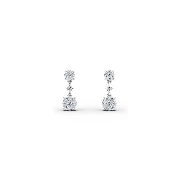 Boucles d'oreilles en or blanc avec diamants