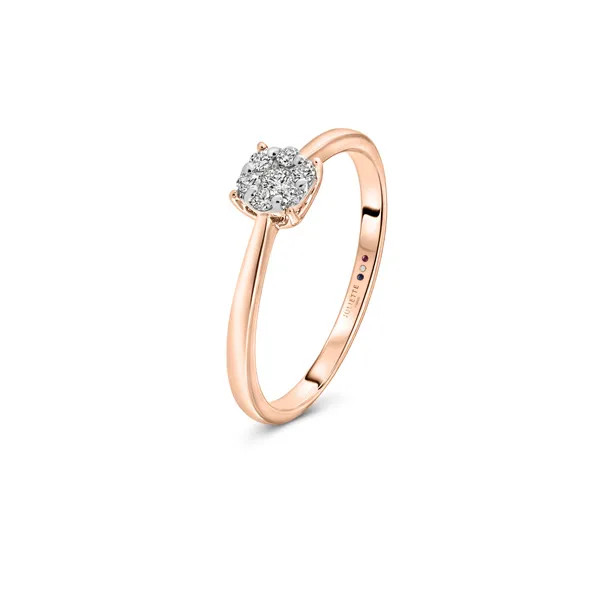Bague en or rose avec diamants - Taille 50