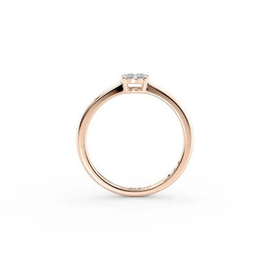 Bague en or rose avec diamants - Taille 50