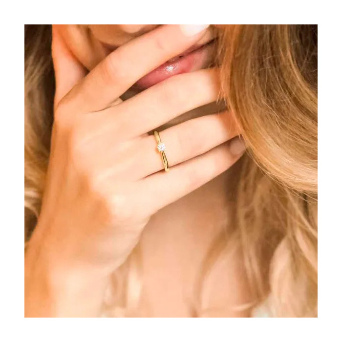 Bague en or jaune avec diamants - Taille 54