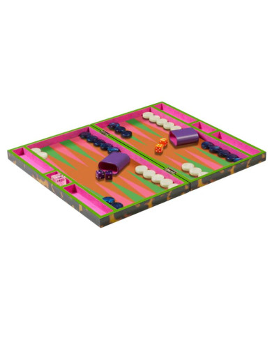 Backgammon écaille rose et vert - Addison Ross
