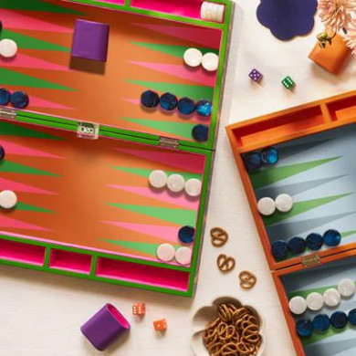 Backgammon écaille rose et vert - Addison Ross