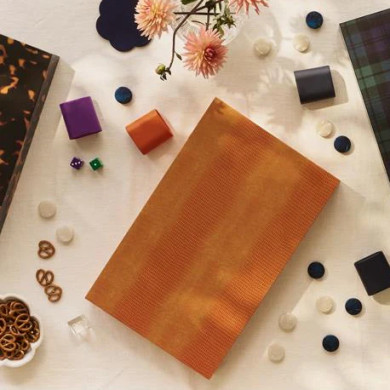 Backgammon laqué orange croc - Addison Ross