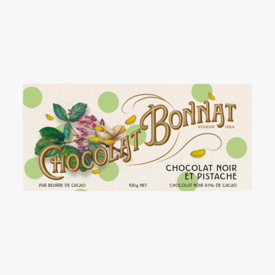 Chocolat Noir Pistache 100g - Bonnat