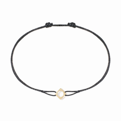 Bracelet sur cordon Le Pavé moyen modèle or jaune