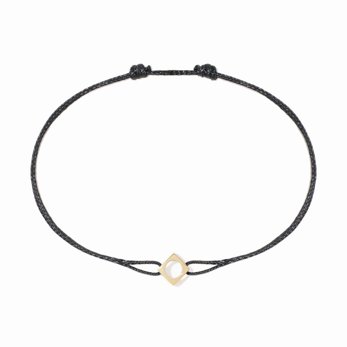 Bracelet sur cordon Le Pavé moyen modèle or jaune