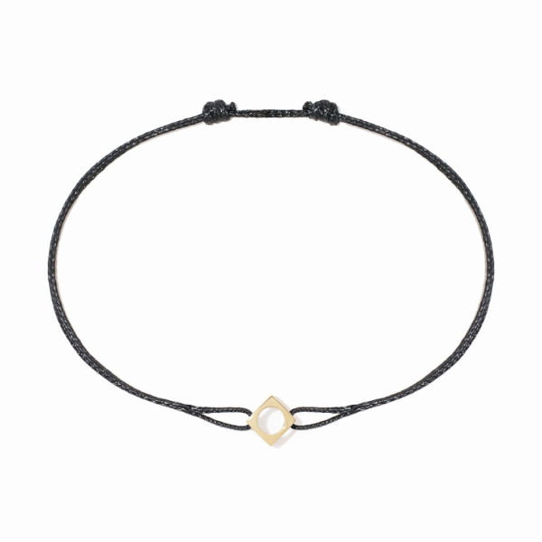 Bracelet sur cordon Le Pavé moyen modèle or jaune