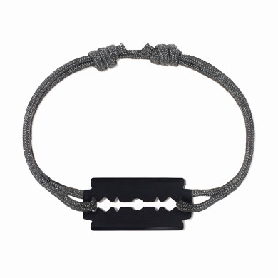 Bracelet sur cordon Lame de rasoir moyen modèle titane noir