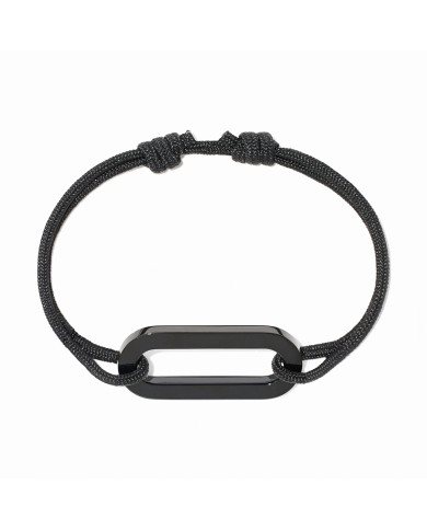 Bracelet sur cordon Maillon XL titane noir