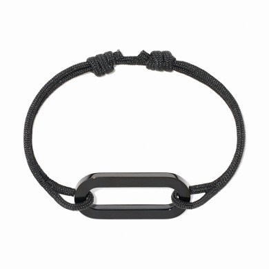 Bracelet sur cordon Maillon XL titane noir