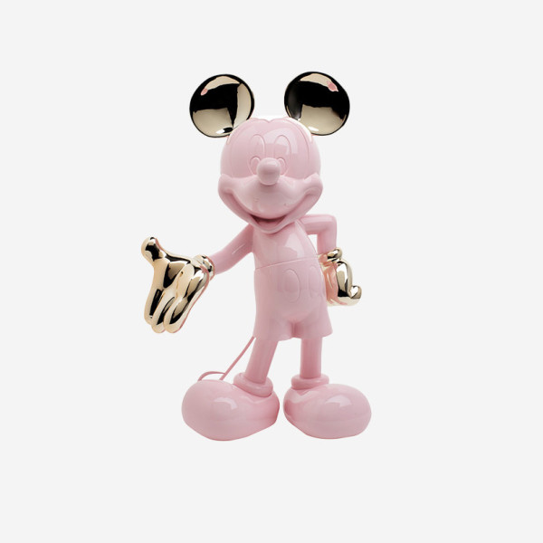 Mickey Welcome Bicolore rose pastel et or rose - Small - 30 cm