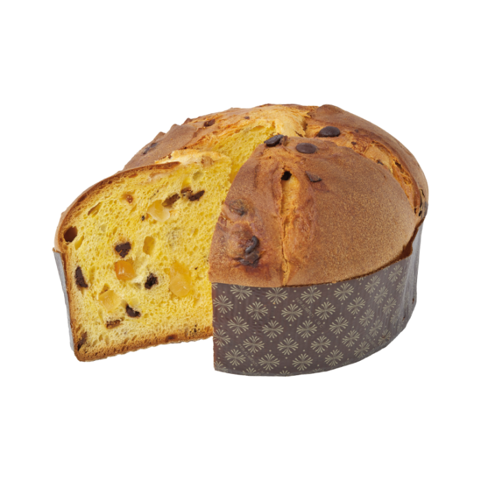 Panettone aux poires et au chocolat Poires semi-confites et pépites de chocolat