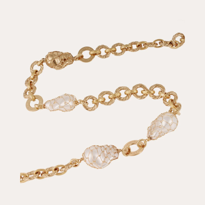 Collier Rainbow Biwa doré