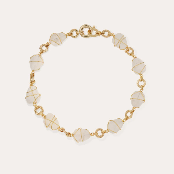 Collier Rainbow multi doré - Cristal de roche