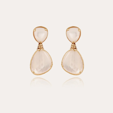 Boucles d'oreilles Silia dorées - Nacre blanche