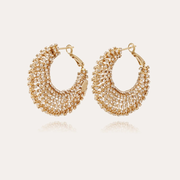 Boucles d'oreilles Izzia strass grand modèle dorées