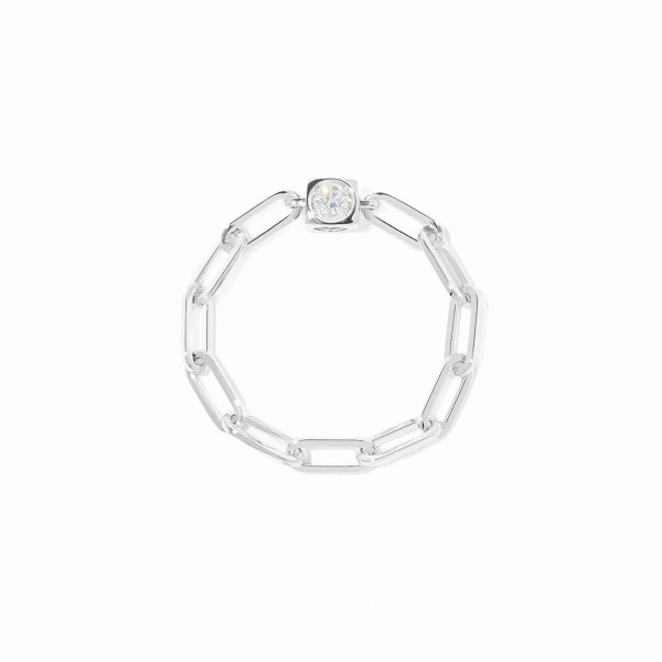 Bague chaîne Le Cube Diamant or blanc et diamant