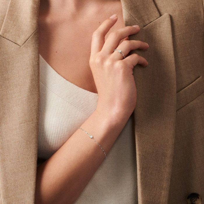 Bague chaîne Le Cube Diamant or blanc et diamant