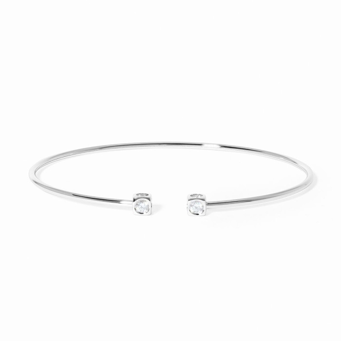 Bracelet Le Cube Diamant petit modèle or blanc et diamants