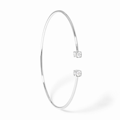 Bracelet Le Cube Diamant petit modèle or blanc et diamants