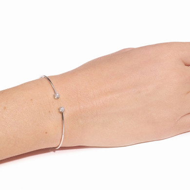 Bracelet Le Cube Diamant petit modèle or blanc et diamants