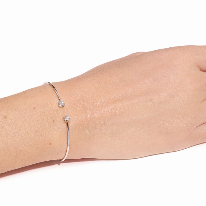 Bracelet Le Cube Diamant petit modèle or blanc et diamants