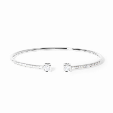 Bracelet Le Cube Diamant moyen modèle or blanc et diamants