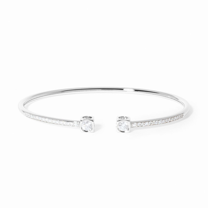 Bracelet Le Cube Diamant moyen modèle or blanc et diamants