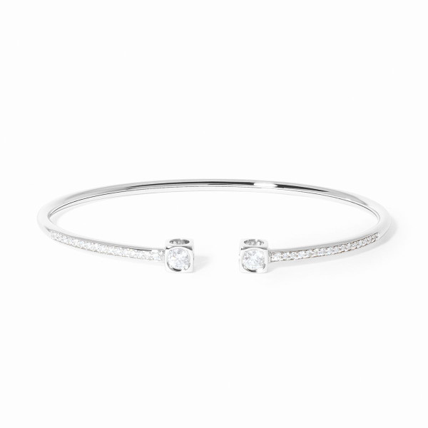 Bracelet Le Cube Diamant moyen modèle or blanc et diamants