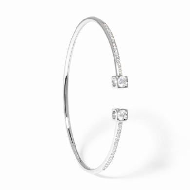 Bracelet Le Cube Diamant moyen modèle or blanc et diamants