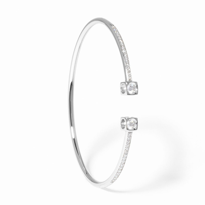 Bracelet Le Cube Diamant moyen modèle or blanc et diamants