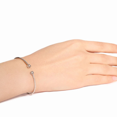 Bracelet Le Cube Diamant moyen modèle or blanc et diamants