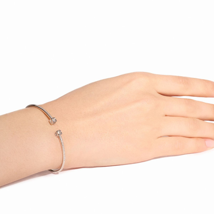 Bracelet Le Cube Diamant moyen modèle or blanc et diamants