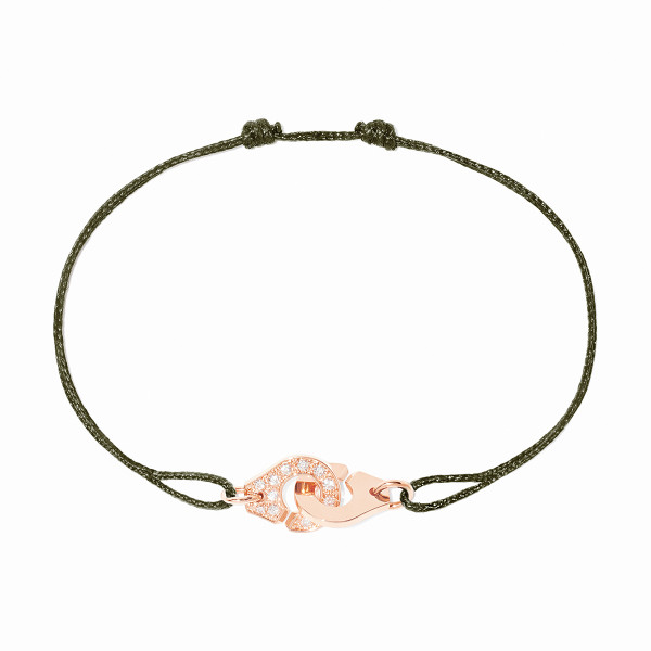 Bracelet sur cordon Menottes dinh van XS or rose et diamants