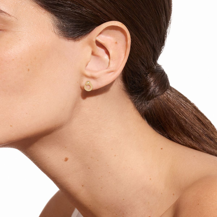 Puces d'oreilles Menottes dinh van or jaune et diamants