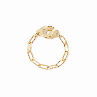 Bague chaîne Menottes dinh van or jaune