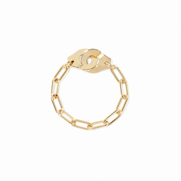 Bague chaîne Menottes dinh van or jaune
