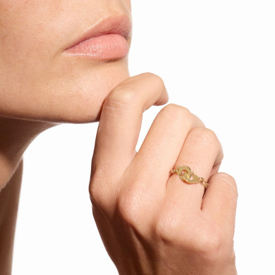 Bague chaîne Menottes dinh van or jaune