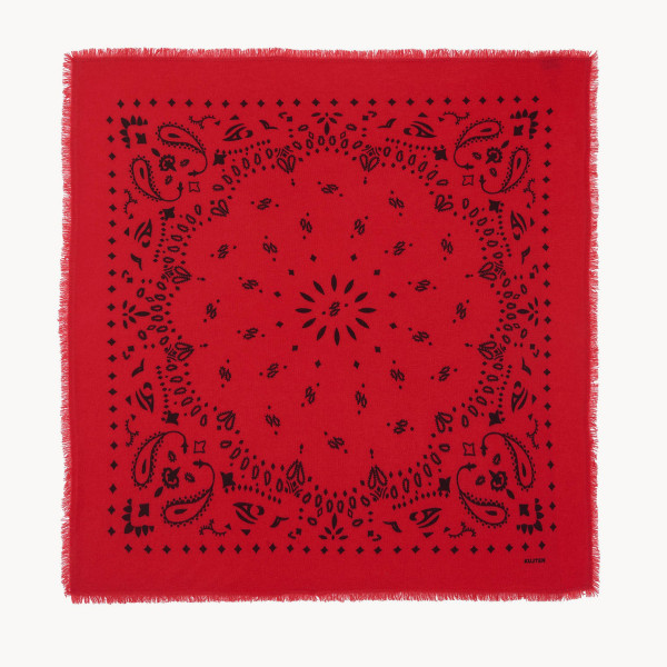 Grand Bandana Hachiko cachemire imprimé rouge flag