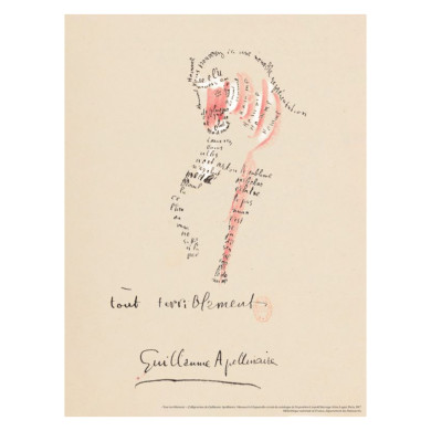 Planche Calligramme d’Apollinaire – Tout terriblement