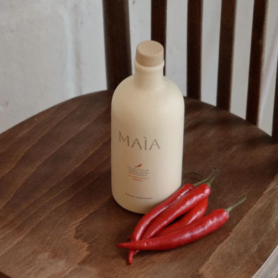 Huile d'olive extra vierge biologique aromatisée au piment biologique 40cl - Maìa