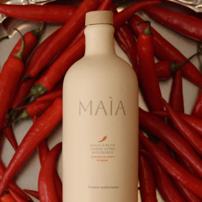 Huile d'olive extra vierge biologique aromatisée au piment biologique 40cl - Maìa